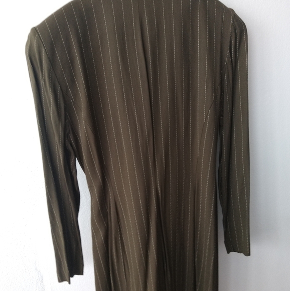 Vintage 90s pinstripe office wrap dress - Picture 5 of 5